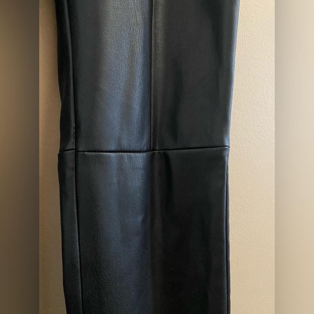 VERO MODA Black Faux Leather Leggings, Faux Leather Pants, High Waisted - Picture 4 of 8